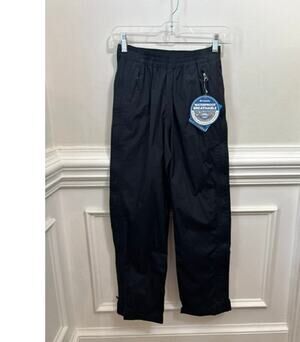 Columbia Omni-Tech Rain Pants Youth Medium Black Waterproof NWT